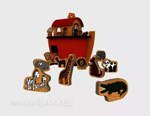 Children Toy Wooden Block 3d model Children Toy Wooden Block 3d model