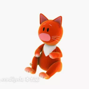 Stuffed Toy Yellow Cat 3d model