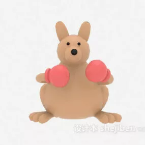 Boxing Kangaroo Stuffed Toy 3d model
