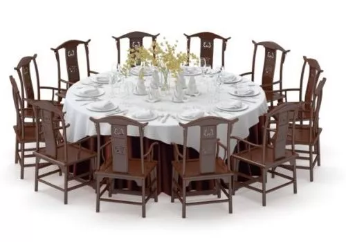 Chinese Large Round Dinning Table 3d model Chinese Large Round Dinning Table 3d model