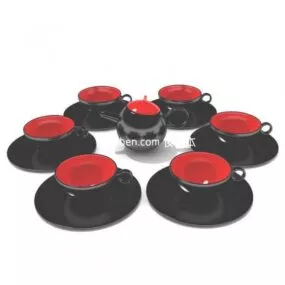 Chinese Ancient Tea Cup Set 3d model