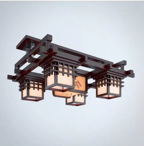 Chinese Antique Square Chandelier 3d model Chinese Antique Square Chandelier 3d model