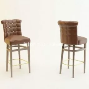Chinese Leather Bar Chair 3d model