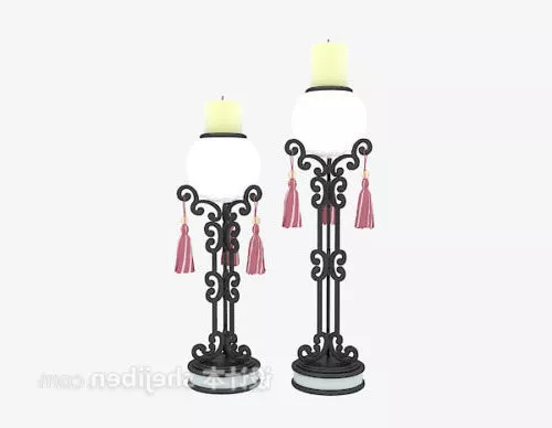 Chinese Style Black Candlestick 3d model Chinese Style Black Candlestick 3d model