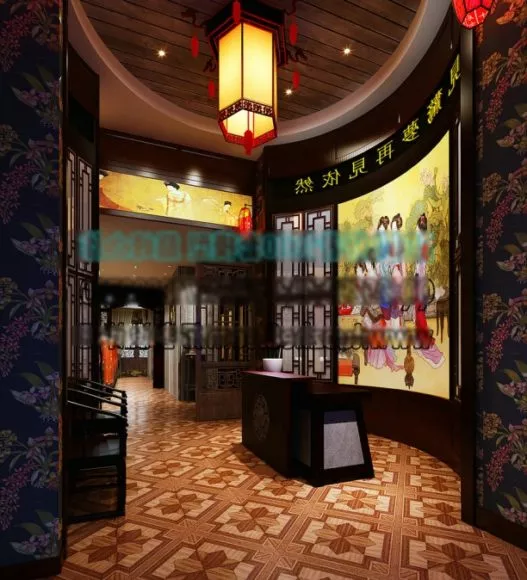 Chinese Chandelier Carved Shade 3d model