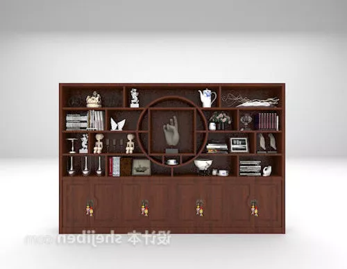 Wall Bookcase Library 3d model