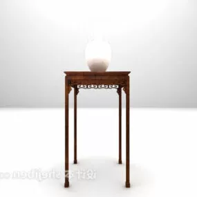 Chinese Brown Wood Decorative Rack 3d model
