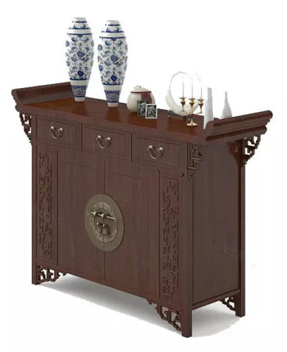 Chinese Wood Antique Entrance Cabinet 3d model Chinese Wood Antique Entrance Cabinet 3d model