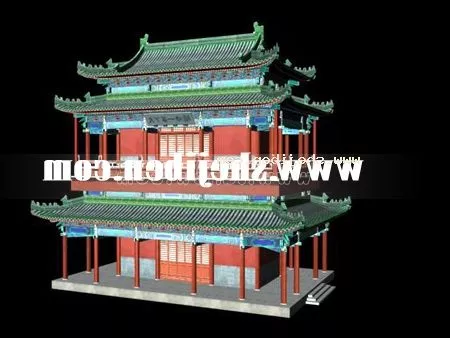 Ancient Chinese Building Two Storey 3d model Ancient Chinese Building Two Storey 3d model