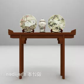 Chinese Console Table Porcelain Decoration 3d model