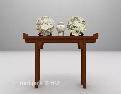 Chinese Console Table Porcelain Decoration 3d model Chinese Console Table Porcelain Decoration 3d model