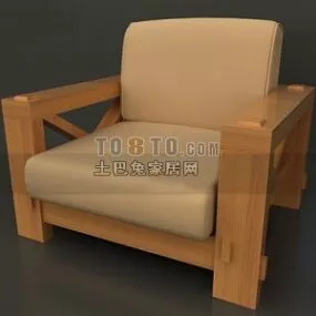 Solid Wood Sofa Armchair Upholstery 3d model