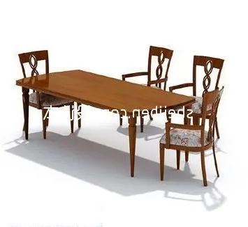 Chinese Dinning Table And Chairs Set 3d model Chinese Dinning Table And Chairs Set 3d model