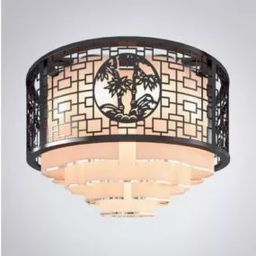 Chinese Ceiling Lamp Carving Style 3d model