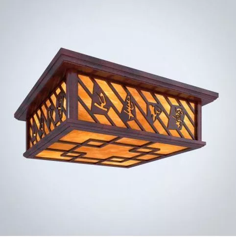 Chinese Carved Ceiling Lamp 3d model Chinese Carved Ceiling Lamp 3d model