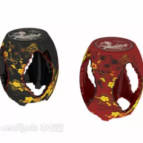 Ceramic Drum Stool Furniture 3d model