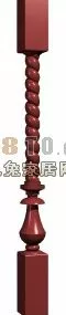 Chinese Column Wooden Carved 3d model