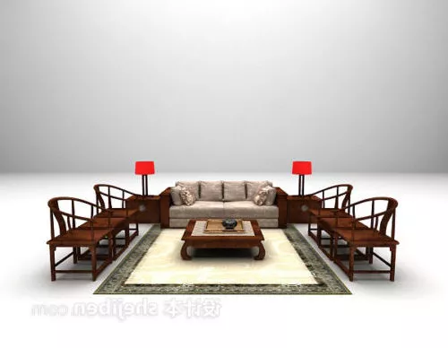 Chinese Combination Sofa Chair Carpet 3d model Chinese Combination Sofa Chair Carpet 3d model