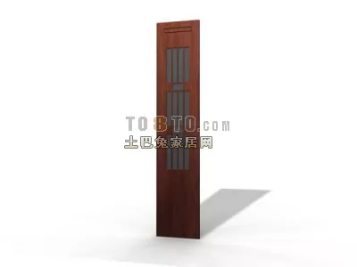 Slide Door With Rail 3d model