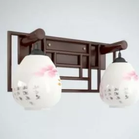 Chinese Double Shade Retro Lamp 3d model