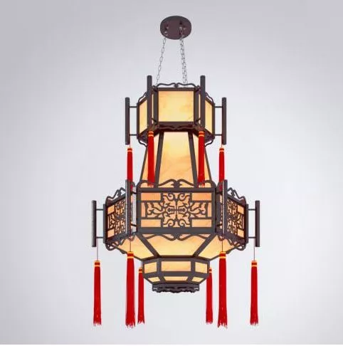 Chinese Double Layer Traditional Chandelier 3d model Chinese Double Layer Traditional Chandelier 3d model