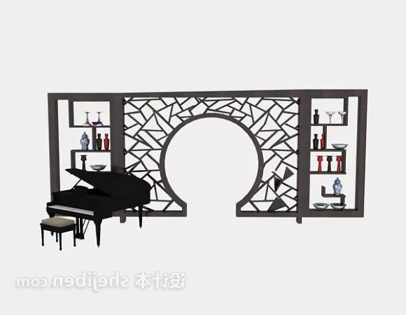 Door With Inside Window 3d model