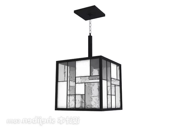 Classic Glass Lantern Chandelier 3d model