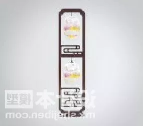 Chinese Lantern Lamp Two Layer 3d model