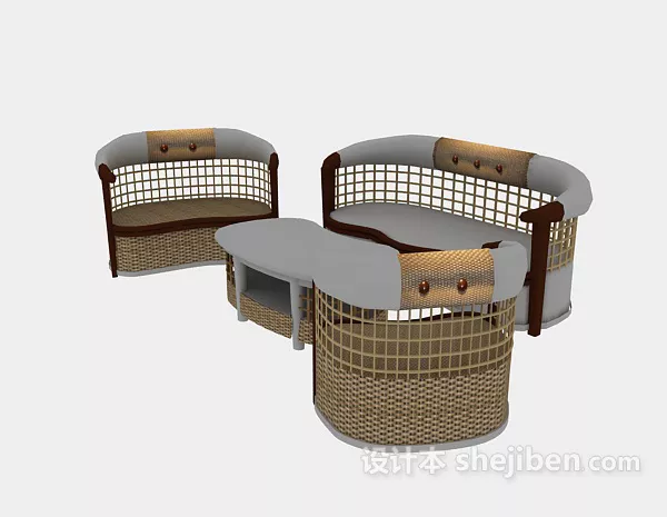 Room With Sofa And Coffee Table 3d model