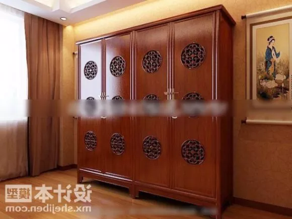 Black Wardrobe Minimalist With Lighting 3d model