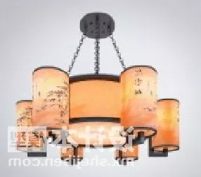 Antique Art Deco Chandelier 3d model