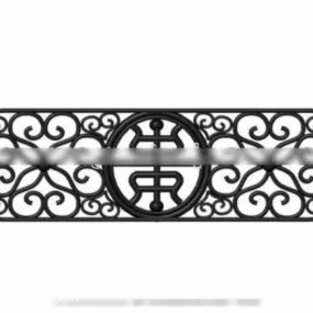 Chinese Carved Frame Door 3d model
