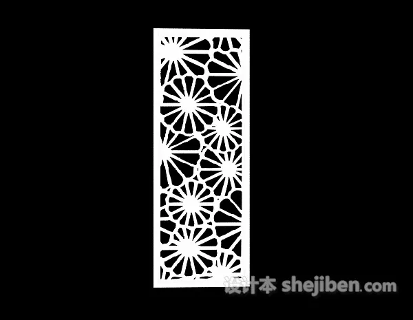 Chinese Partition Rectangle Line Shape 3d model