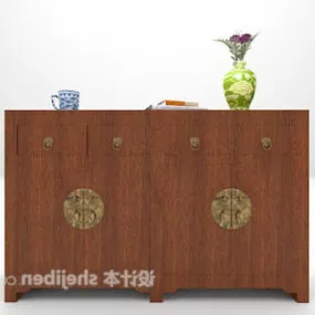 Chinese Side Cabinet With Decorating 3d model