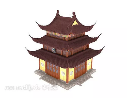 Chinese Ancient Pagoda Building 3d model Chinese Ancient Pagoda Building 3d model