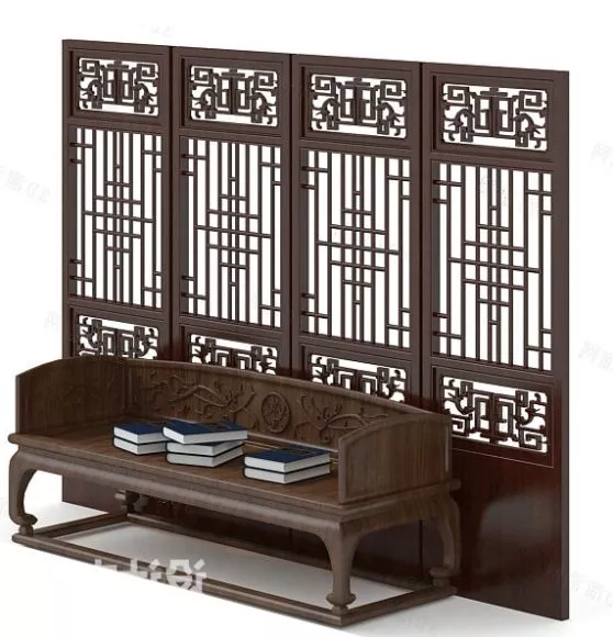Chinese Style Daybed 3d model Chinese Style Daybed 3d model