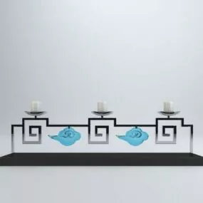 Chinese Style Candlestick Decorative 3d model