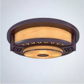 Chinese Style Round Wooden Chandelier 3d model