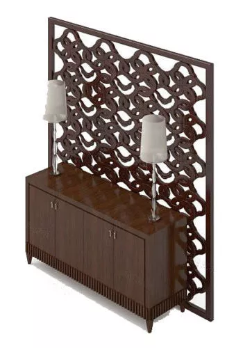 Floral Partition Component Cnc Window 3d model