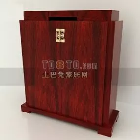 Chinese Style Entrance Shoe Cabinet 3d model