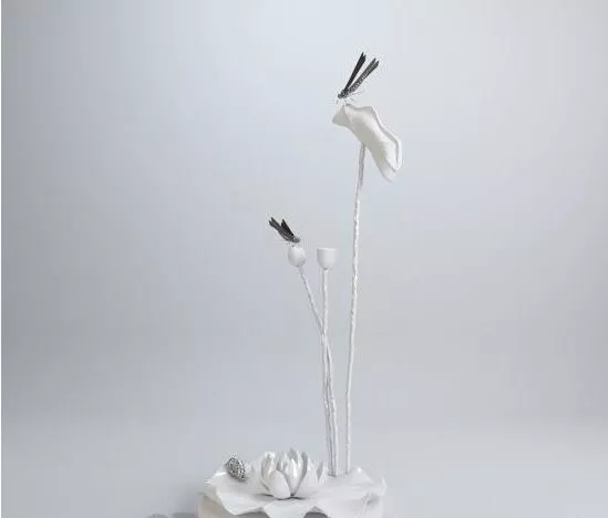 Art Vase Sculpture On Wood Stand 3d model