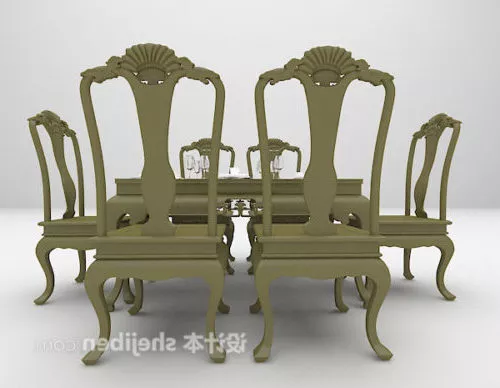 Chinese Style Wood Table Chair 3d model Chinese Style Wood Table Chair 3d model