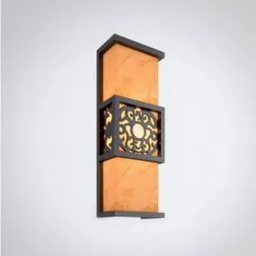Chinese Style Retro Rectangular Wall Lamp 3d model