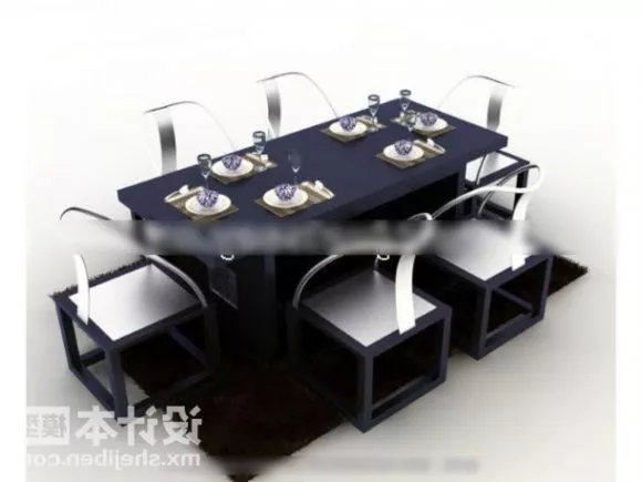 Dinning Table Set Chinese Furniture 3d model Dinning Table Set Chinese Furniture 3d model