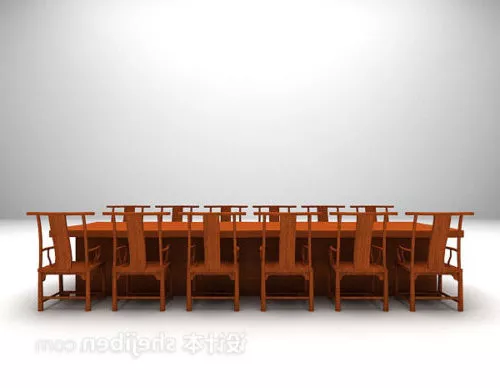 Chinese Conference Table And Chair Set 3d model Chinese Conference Table And Chair Set 3d model