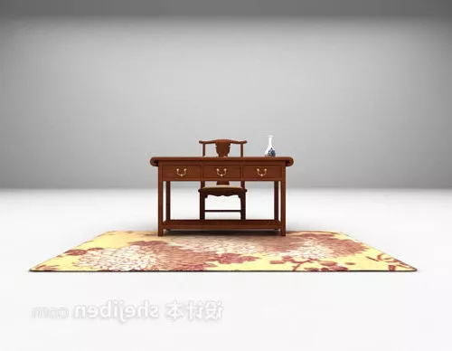 Chinese Table And Chairs Carpet Combination 3d model Chinese Table And Chairs Carpet Combination 3d model