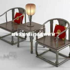 Chinese Classic Table And Chairs 3d model