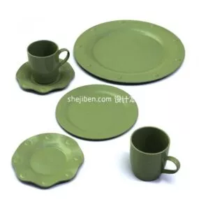 Tea Plate Green Ceramic V1 3d model