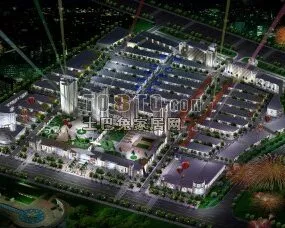 City Scene Night Lighting 3d model