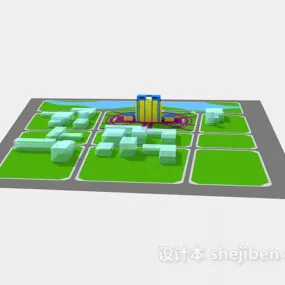 City Square Fountain Building 3d model